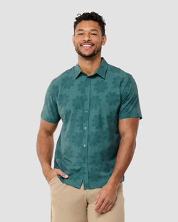 Relaxed Button Up - Non-Branded-Green Floral-Regular-Front--Nico---L