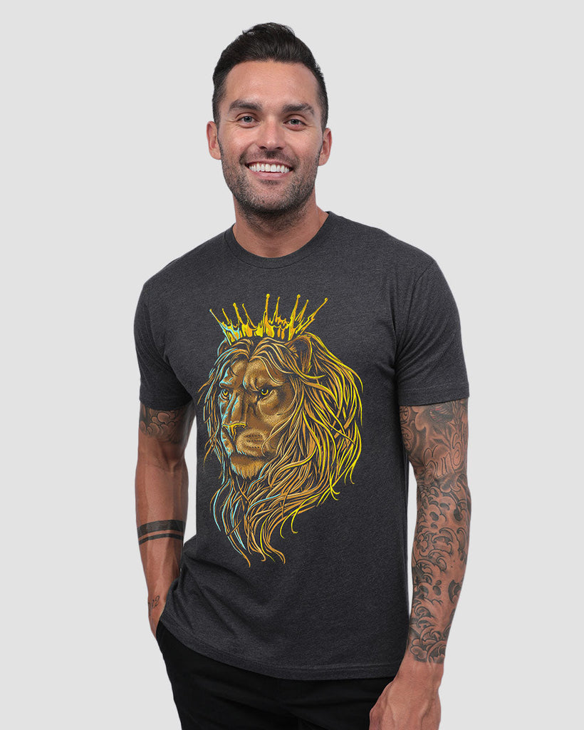 Royal Reign Tee-Charcoal-Front--Zach---L
