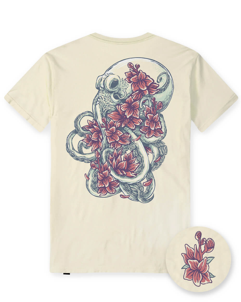 Sea Petals Vintage Tee-Vintage Natural-Regular-Mock--Model---L