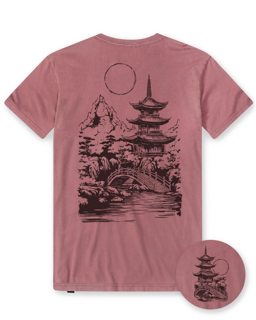 Serene Horizon Vintage Tee-Vintage Mauve-Mock