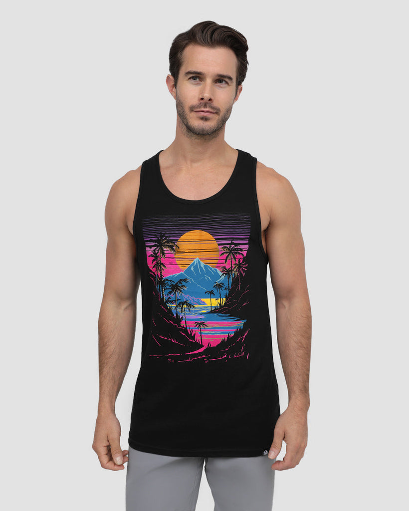 Sherbert Shores Tank-Black-Regular-Front--Alex---M