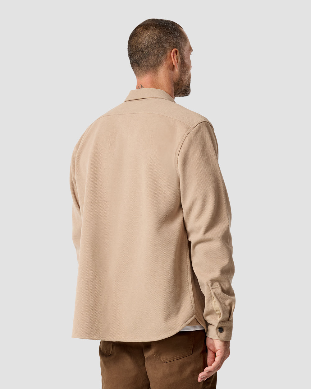 Sierra Shirt Jacket-Beige-Regular-Back--Model---L