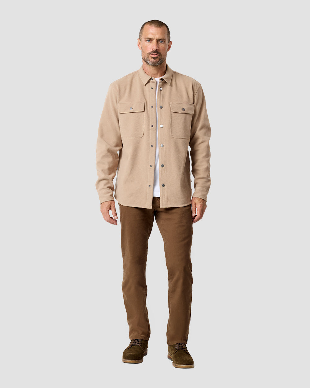 Sierra Shirt Jacket-Beige-Regular-Full--Model---L