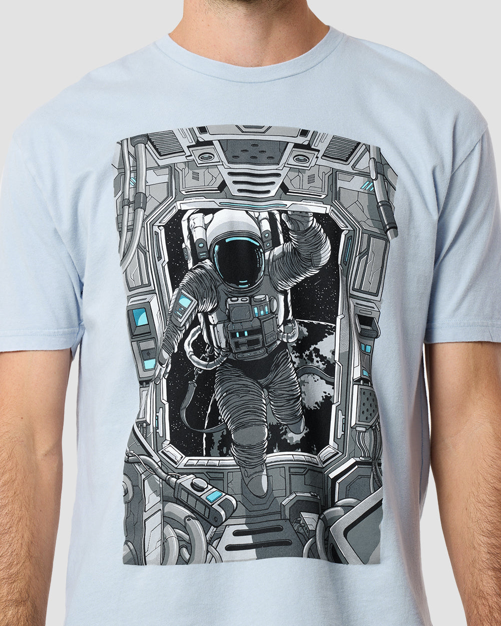 Space Port Vintage Tee-Vintage Stonewash Denim-Detail--Clayton---M
