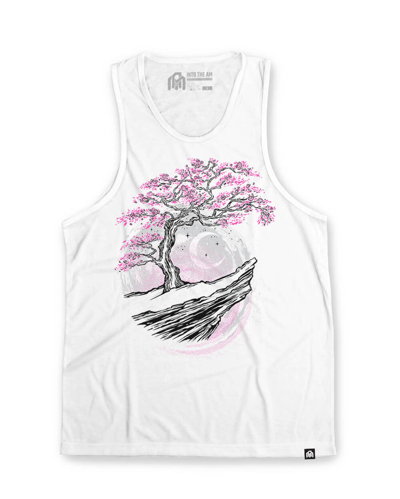Spirit Blossoms Tank-White-Regular-Mock--Model---M