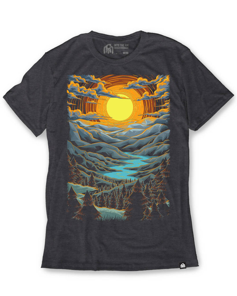 Sunset Serenity Tee-Charcoal-Front