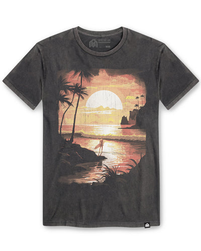Sunset Swell Vintage Tee-Vintage Graphite Black-Regular-Mock-Model---L