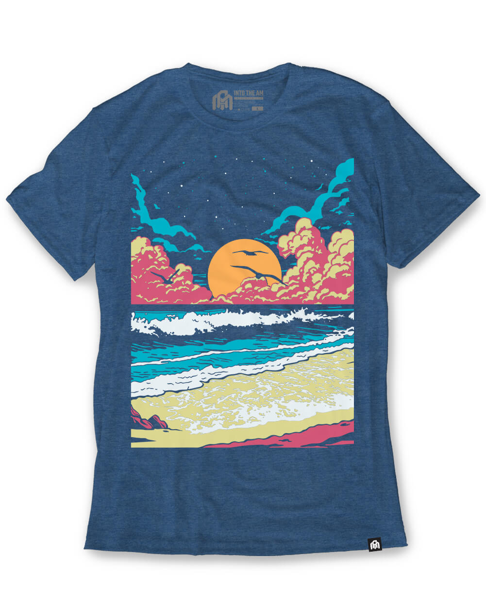 Tangerine Tides Tee-Cool Blue-Front