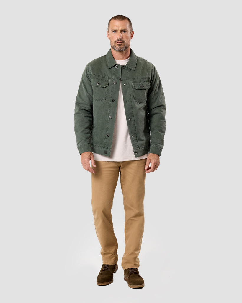 Tradesman Trucker Jacket - Non-Branded-Dark Olive-Full--Zac---M