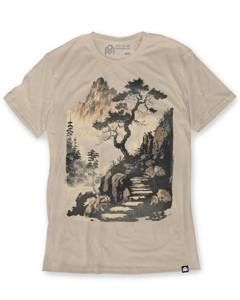 Tranquil Ascent Tee-Cream-Front