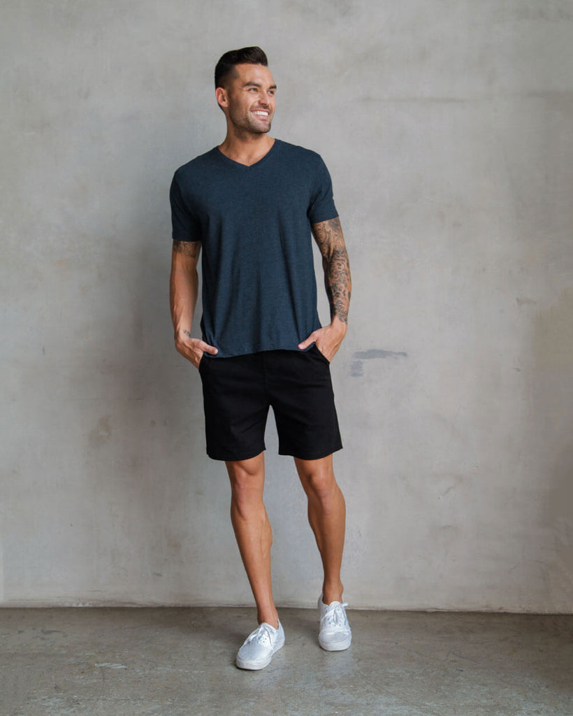 V-Neck Tee - Non-Branded-Navy-Regular-Full-- Zach---L