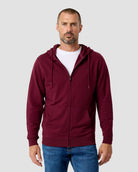 Zip-Up Hoodie - Non-Branded-Dark Maroon-Regular-Front--Model---L