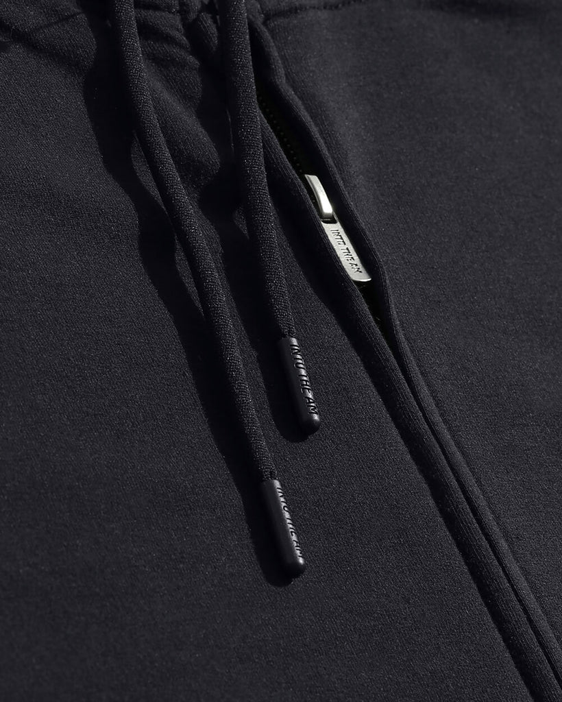 Zip-Up Hoodie - Non-Branded-Black-Detail2