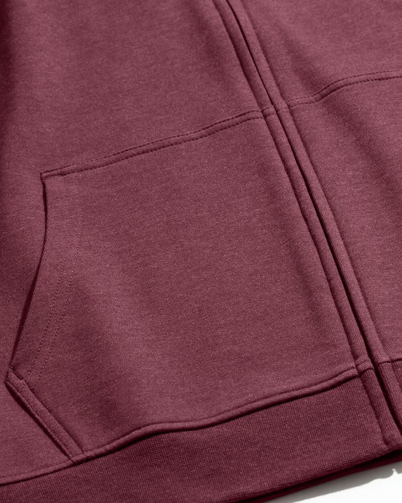 Zip-Up Hoodie - Non-Branded-Maroon-Detail3