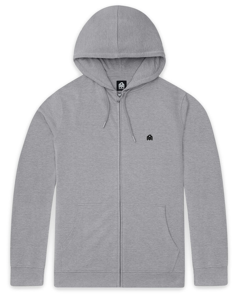 Zip-Up Hoodie - Branded-Grey-Front