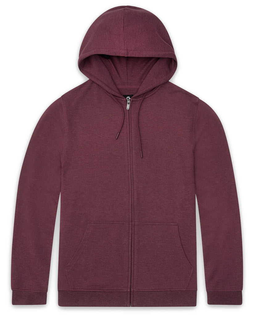 Zip-Up Hoodie - Non-Branded-Maroon-Front