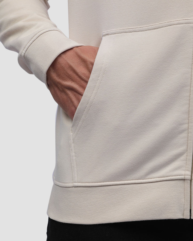 Zip-Up Hoodie - Non-Branded-Beige-Detail1