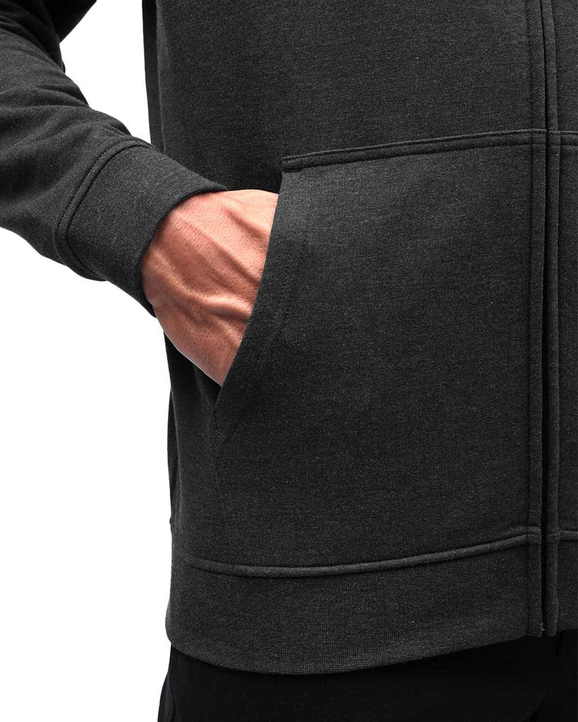 Zip-Up Hoodie - Non-Branded-Charcoal-Detail1