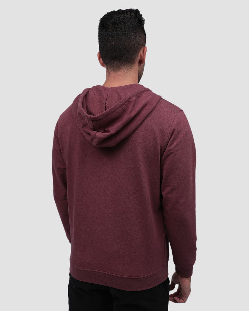 Zip-Up Hoodie - Non-Branded-Maroon-Back--Zach---L