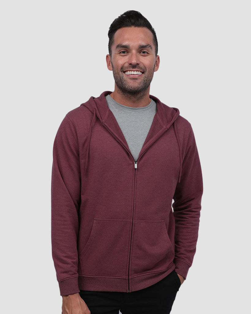 Zip-Up Hoodie - Non-Branded-Maroon-Front1--Zach---L