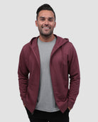 Zip-Up Hoodie - Non-Branded-Maroon-Regular-Front2--Zach---L