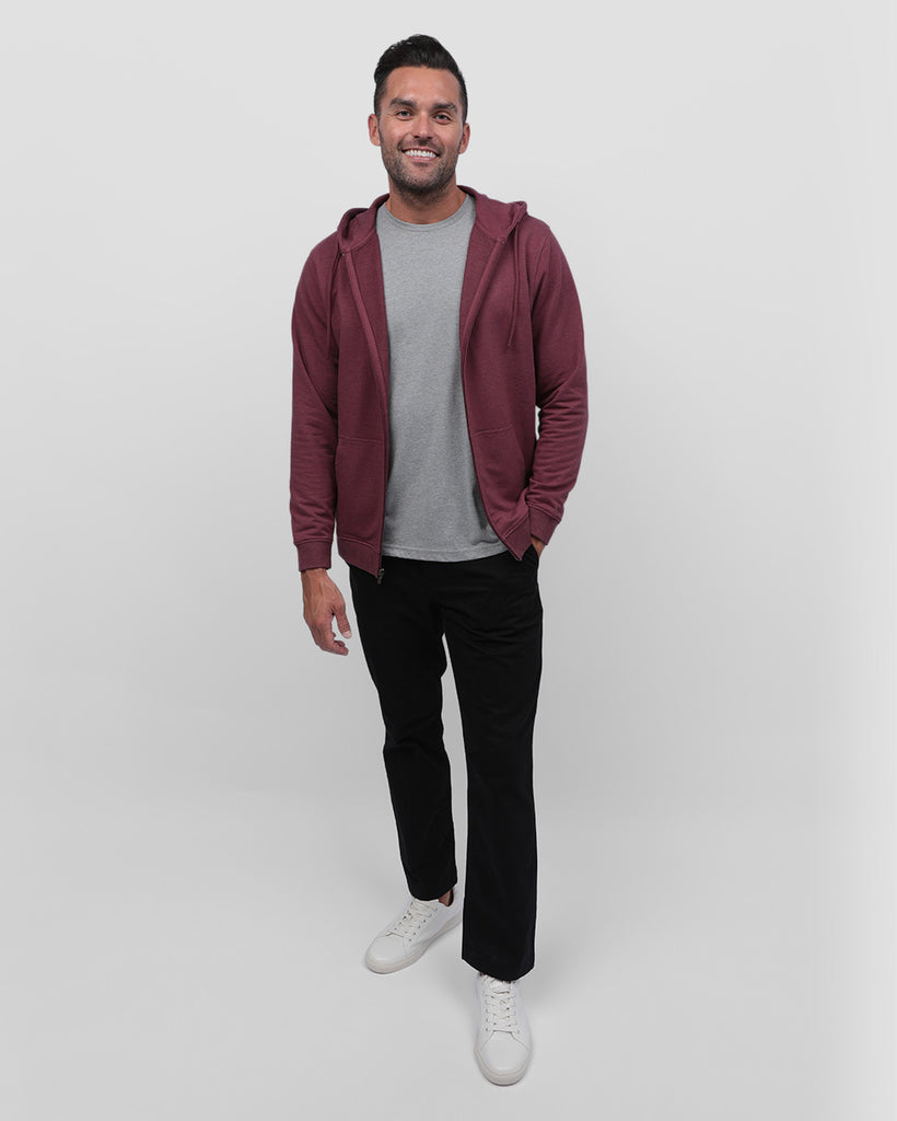 Zip-Up Hoodie - Non-Branded-Maroon-Full--Zach---L