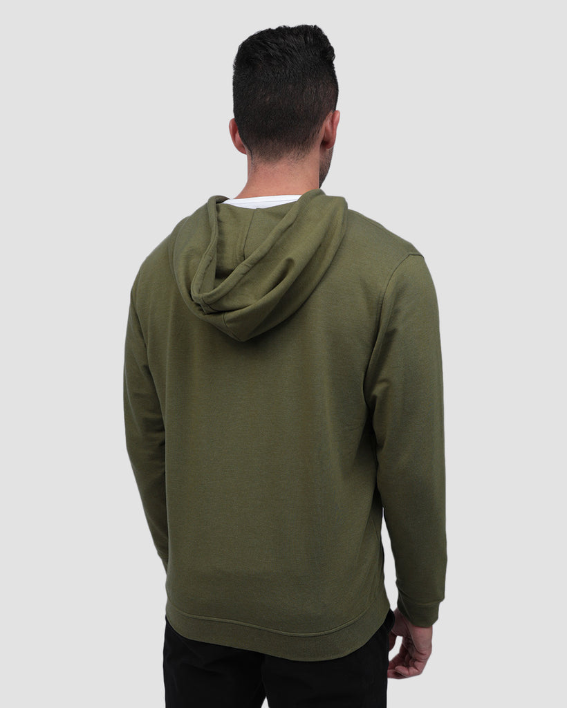 Zip-Up Hoodie - Non-Branded-Olive Green-Back--Zach---L
