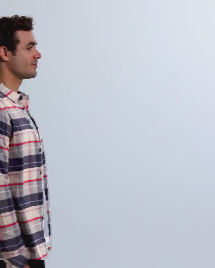 Fairbanks Flannel-Beige Multi Plaid-Regular-Video--Model---L
