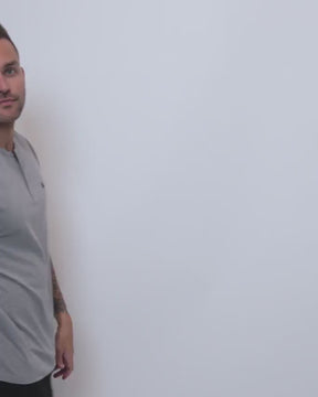 Basic Henley Tee-Grey-video