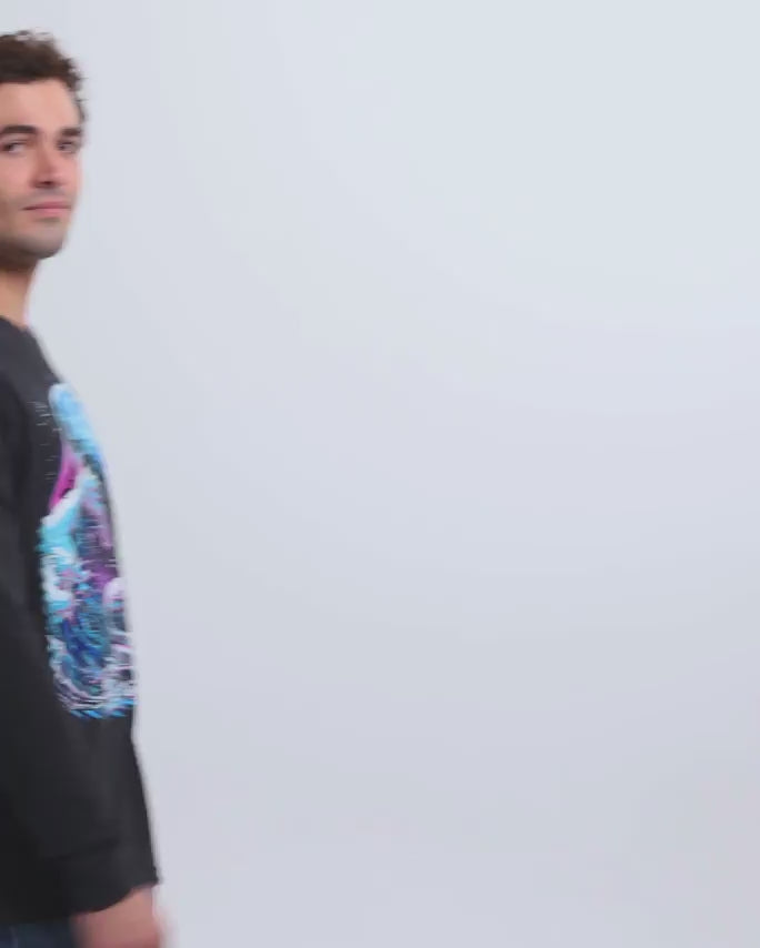 Tidal Surge Glow-in-the-Dark Long Sleeve Tee-Black-Video-Regular--Model---L
