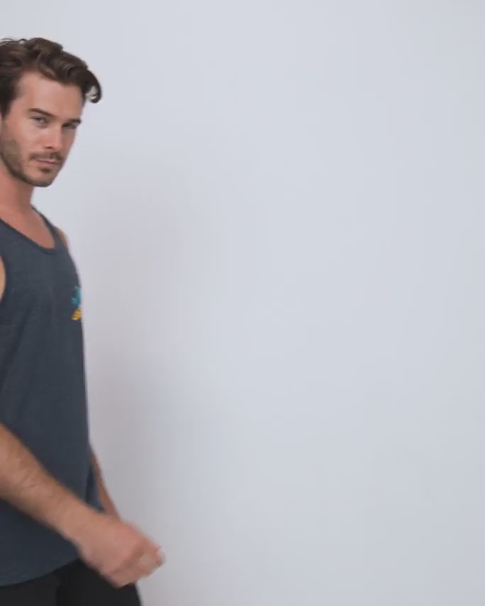 Floral Orbit Tank-Navy-allskus