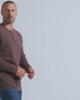 Long Sleeve Waffle Knit Henley-Brown-Brown--Model---M-Regular