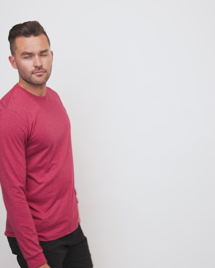 Long Sleeve Tee - Non-Branded-Cardinal-Regular-Video--Model---L
