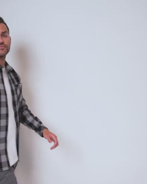 Long Sleeve Flannel--Checker Black/Grey-Video