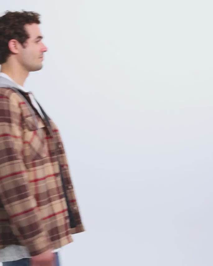 Ridgeview Flannel Jacket-Beige Multi Plaid-Regular-Video--Model---L