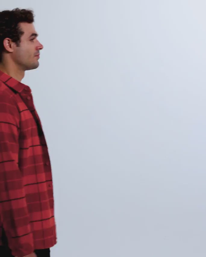 Fairbanks Flannel-Dark Red-Regular-Video--Model---L