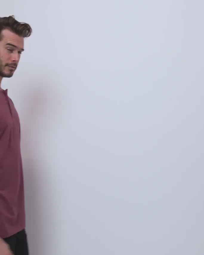 Henley Tee - Branded-Maroon-video