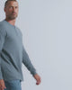 Long Sleeve Waffle Knit Henley-Indigo-Indigo--Model---M-Regular
