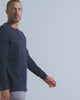 Long Sleeve Waffle Knit Henley-Navy-Navy--Model---M-Regular