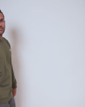Crewneck Sweatshirt - Branded-Olive Green-Video--Zach---L