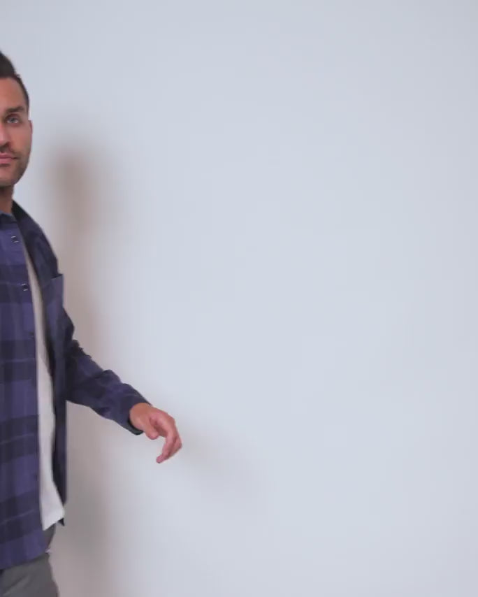 Long Sleeve Flannel-Plaid Navy-Video