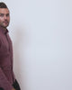 Long Sleeve Button Up-Maroon-Video--Zach---L