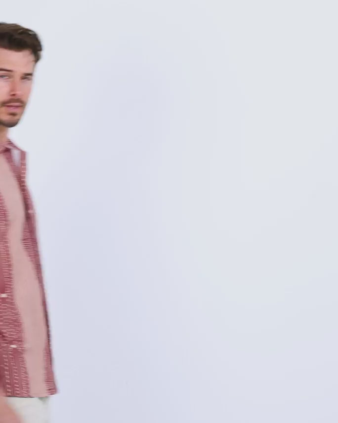 Relaxed Button Up - Non-Branded-Maroon Stripe Dot-video