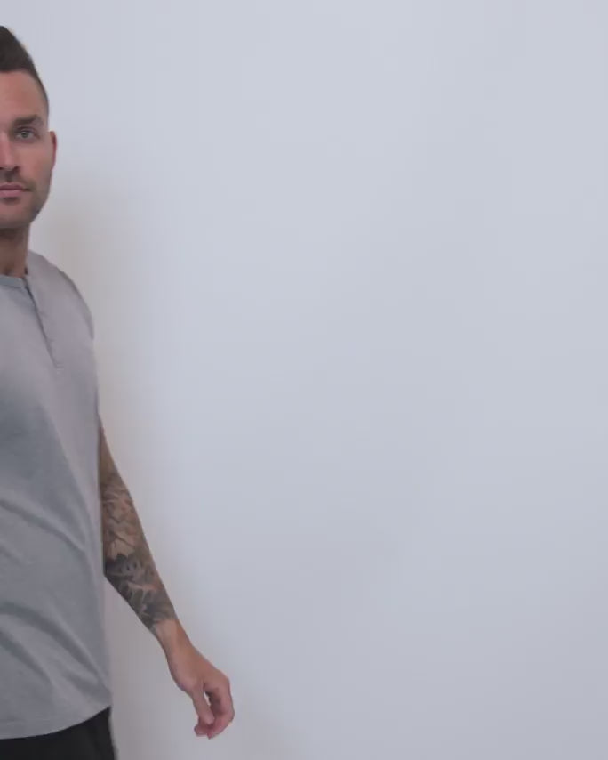 Essential Henley Tee-Grey-video