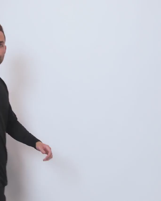 Long Sleeve Henley Tee - Non-Branded-Black-Video