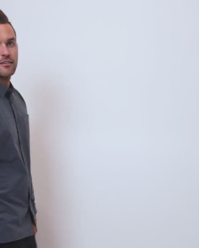 Long Sleeve Button Up-Navy-Video--Zach---L