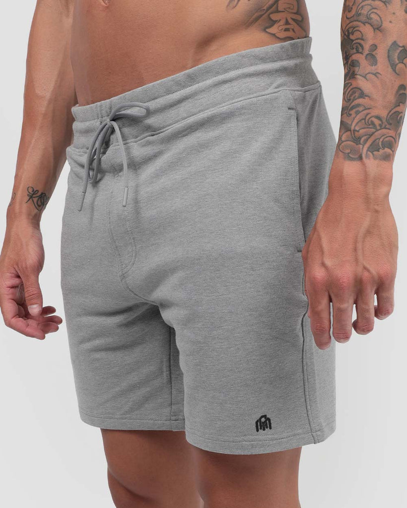 Basic Lounge Shorts-Grey-Side--Zach---L