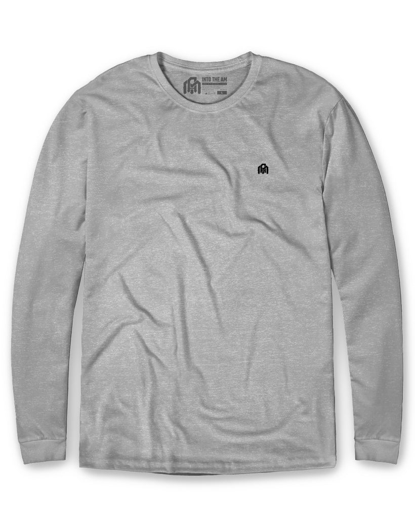 Basic Long Sleeve Tee-Grey-Front