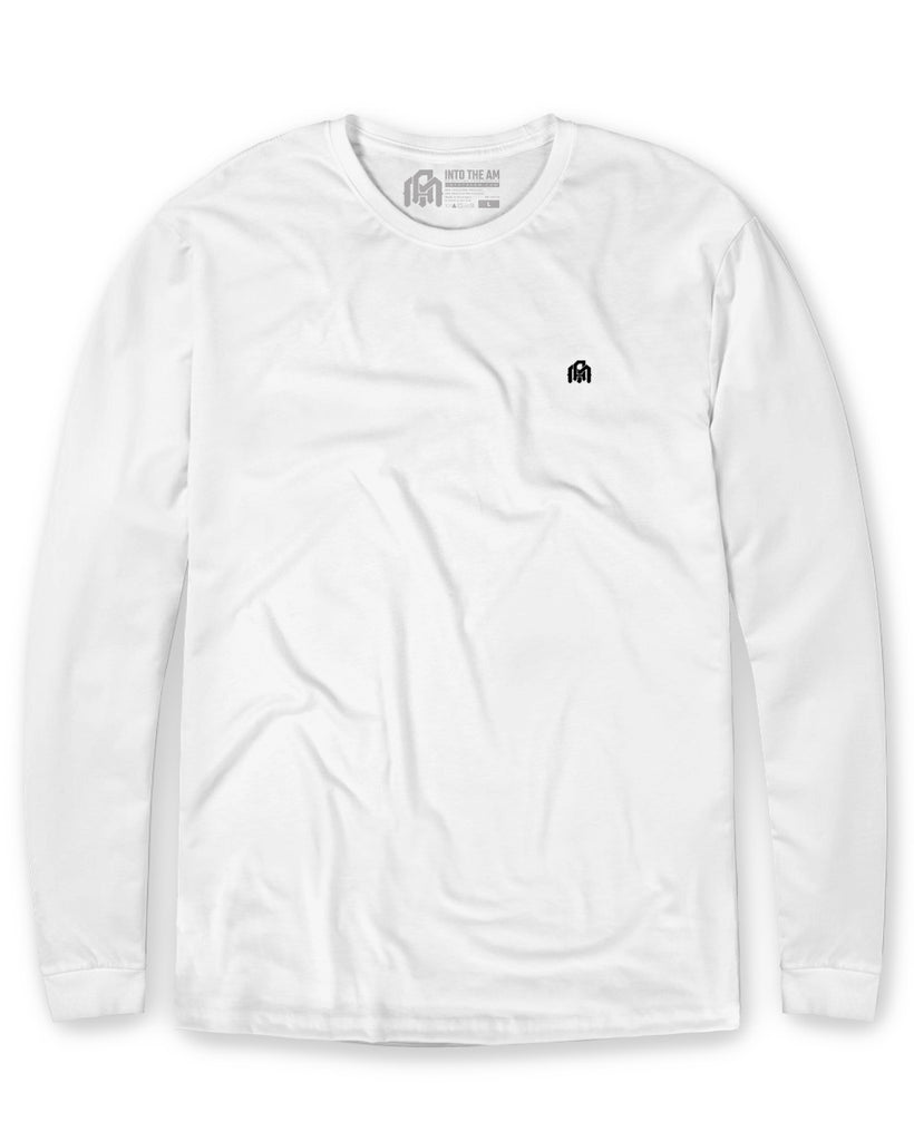 Basic Long Sleeve Tee-White-Front