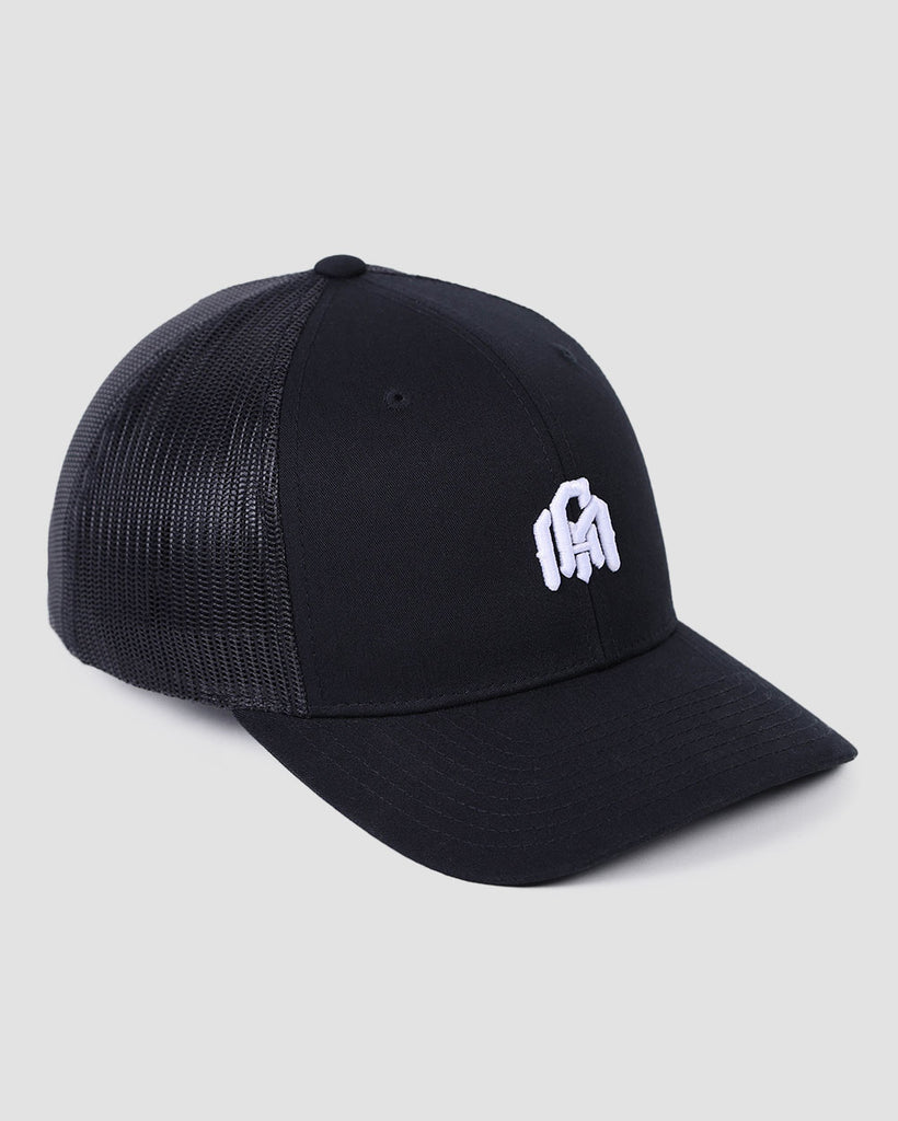 Basic AM Trucker Hat-Black-Side